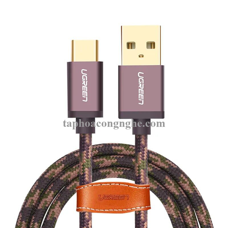 Ugreen 40428 0.5M màu Nâu Cáp sạc USB TypeC cao cấp US250 30040428